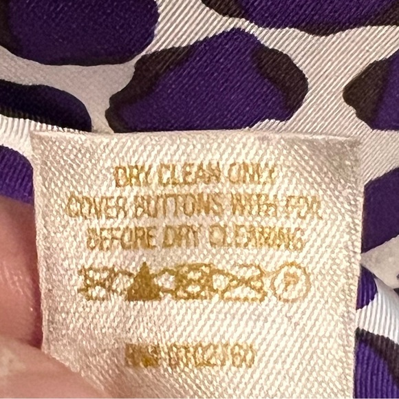 KATE SPADE silk dress shift leopard print Size 6 purple white - Picture 10 of 15